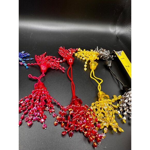 Vintage double ended beaded pony tail holders hair ties lot of 5 with beads - Picture 5 of 6